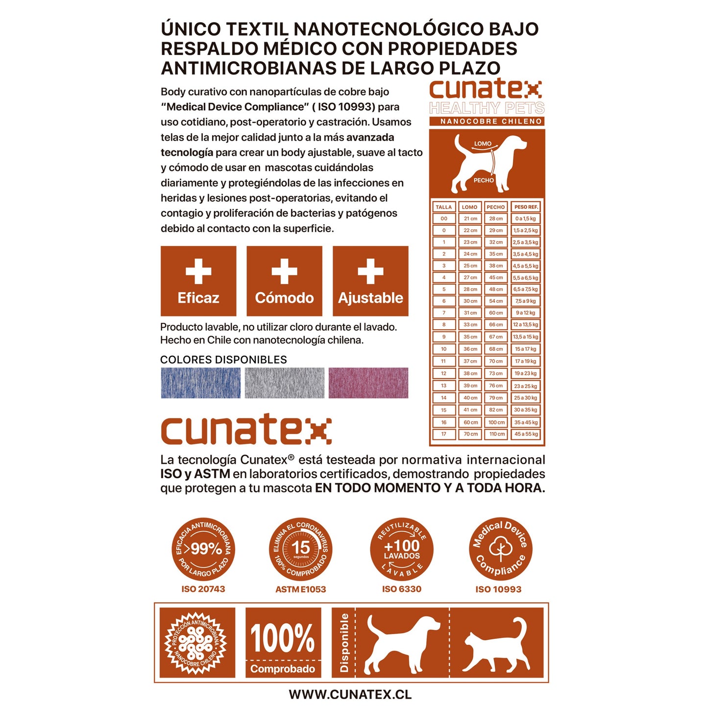 Body Nano Cobre Patitas Largas (Perros)