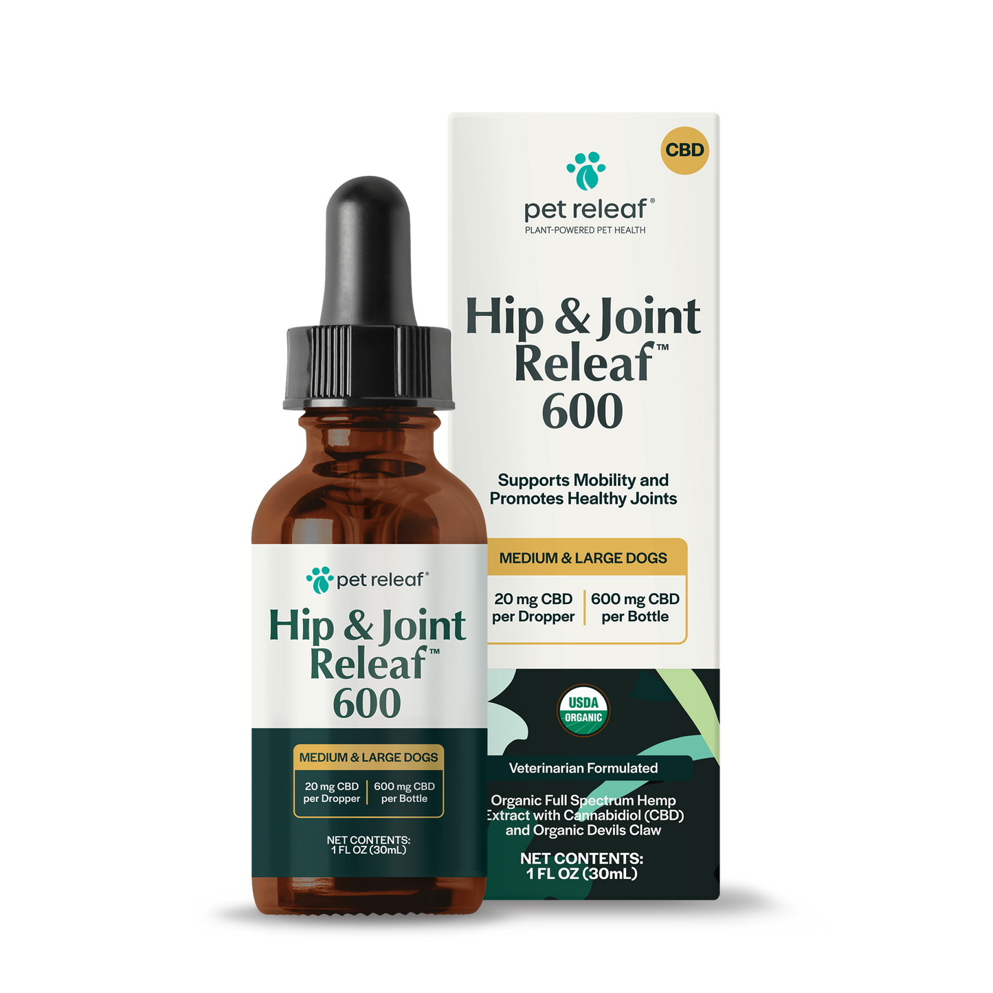 Hip and Joint Releaf Hemp Oil Organic CBD 600