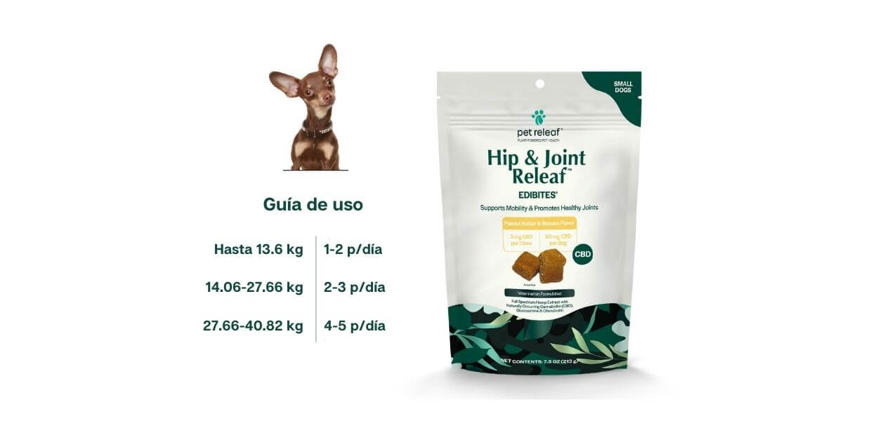 Hip & Joint Releaf CBD Edibites For Small Dogs – Peanut Butter Banana (Perros pequeños)