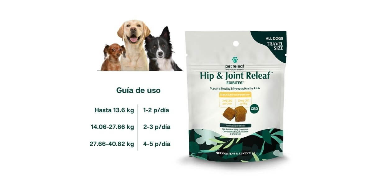 Hip & Joint Releaf CBD Edibites For Dogs – Travel Size, Peanut Butter Banana